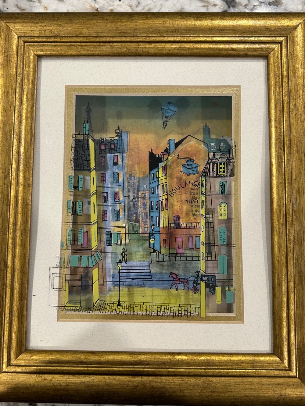 Jean Pierre Weill Paris Morning 3D Screenprint on Glass Signed